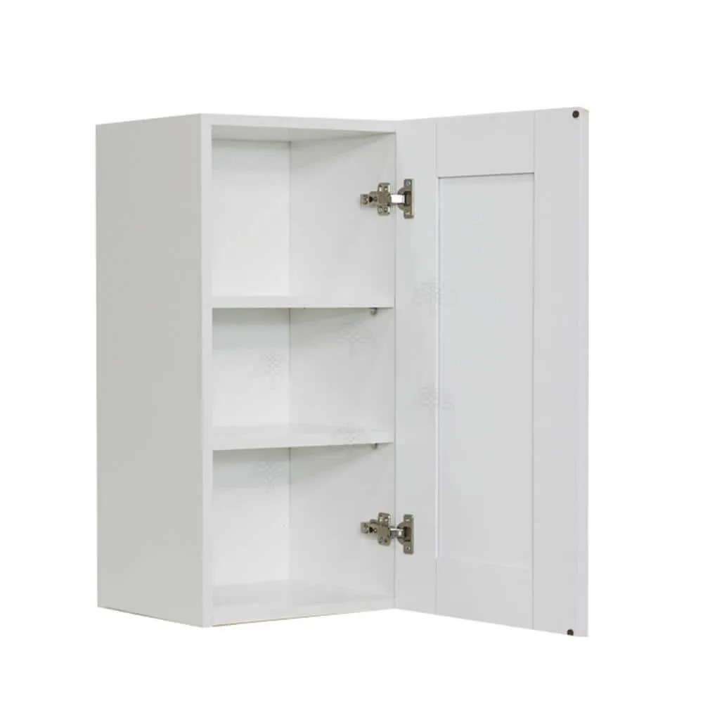 LIFEART CABINETRY Anchester Assembled 12x36x12 in. 1 Door Wall Cabinet with 2 Shelves in Classic White, photo 3 of 7