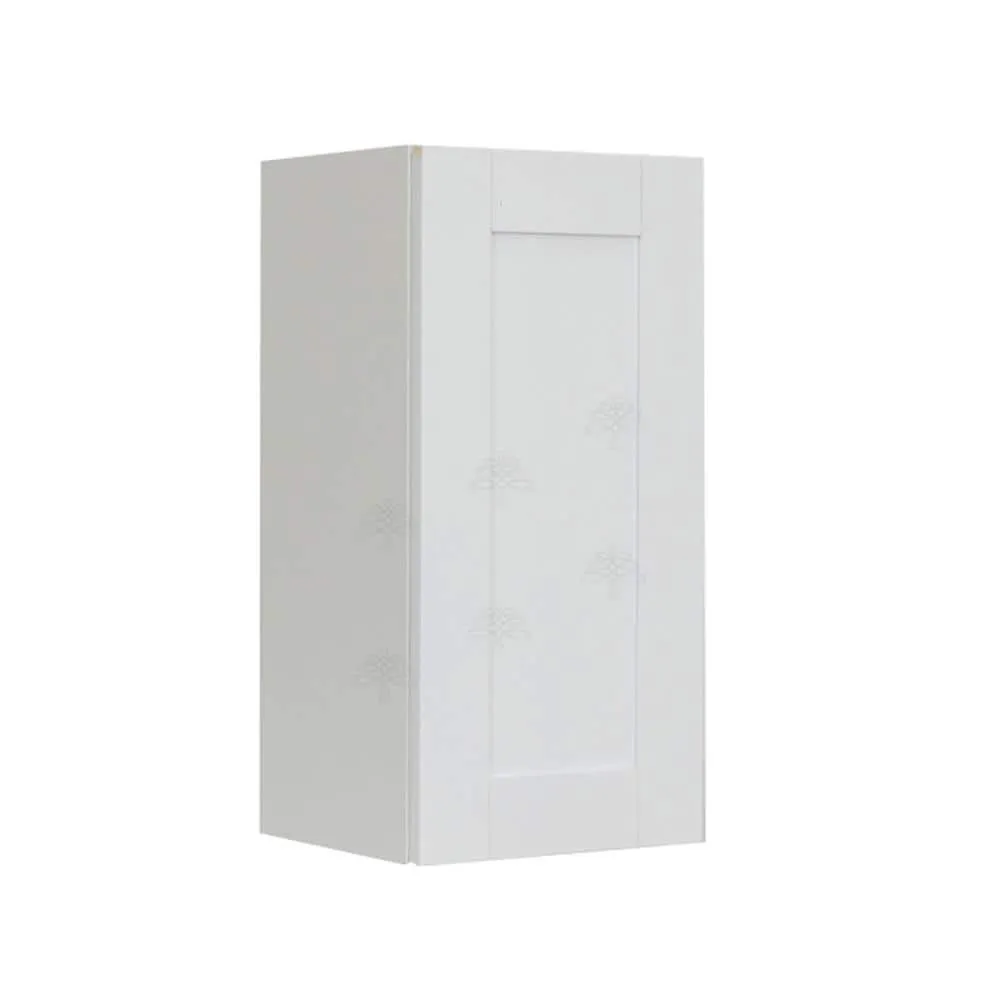 LIFEART CABINETRY Anchester Assembled 15x30x12 in. 1 Door Wall Cabinet with 2 Shelves in Classic White, photo 4 of 7