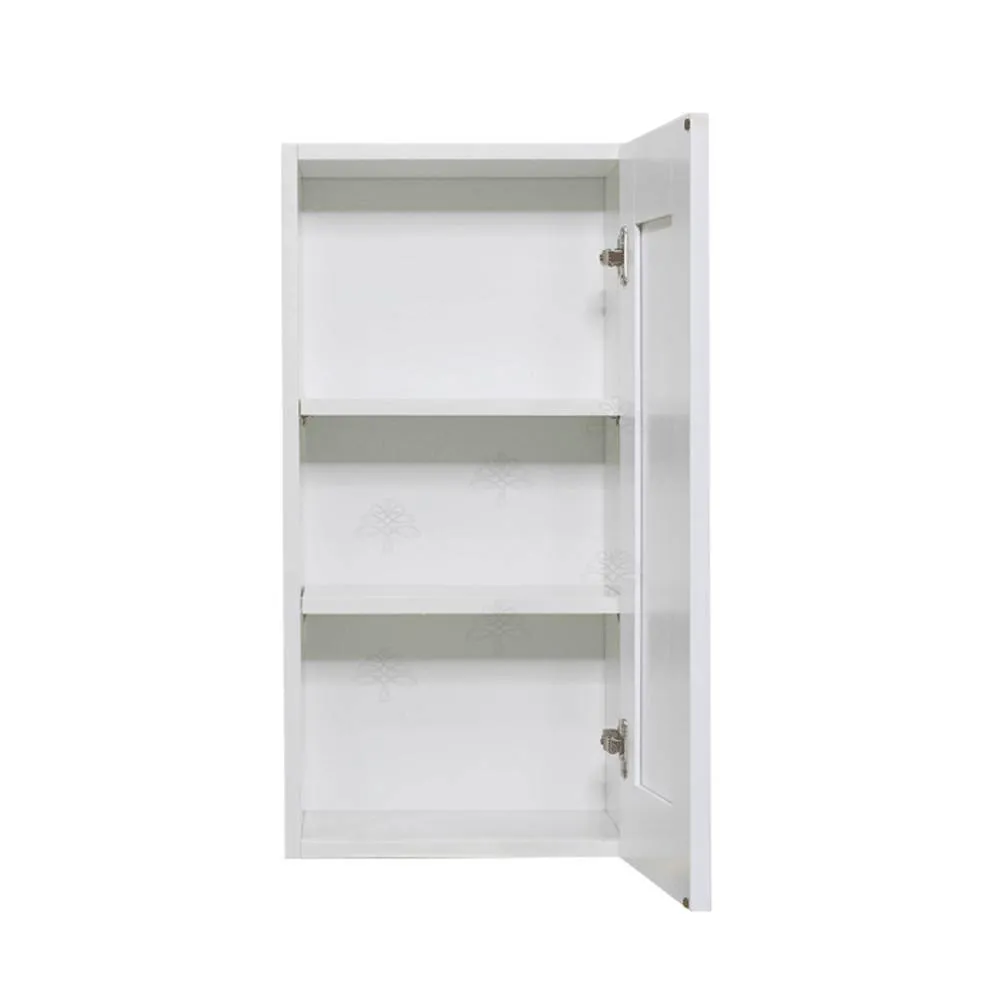 LIFEART CABINETRY Anchester Assembled 15x30x12 in. 1 Door Wall Cabinet with 2 Shelves in Classic White, photo 2 of 7