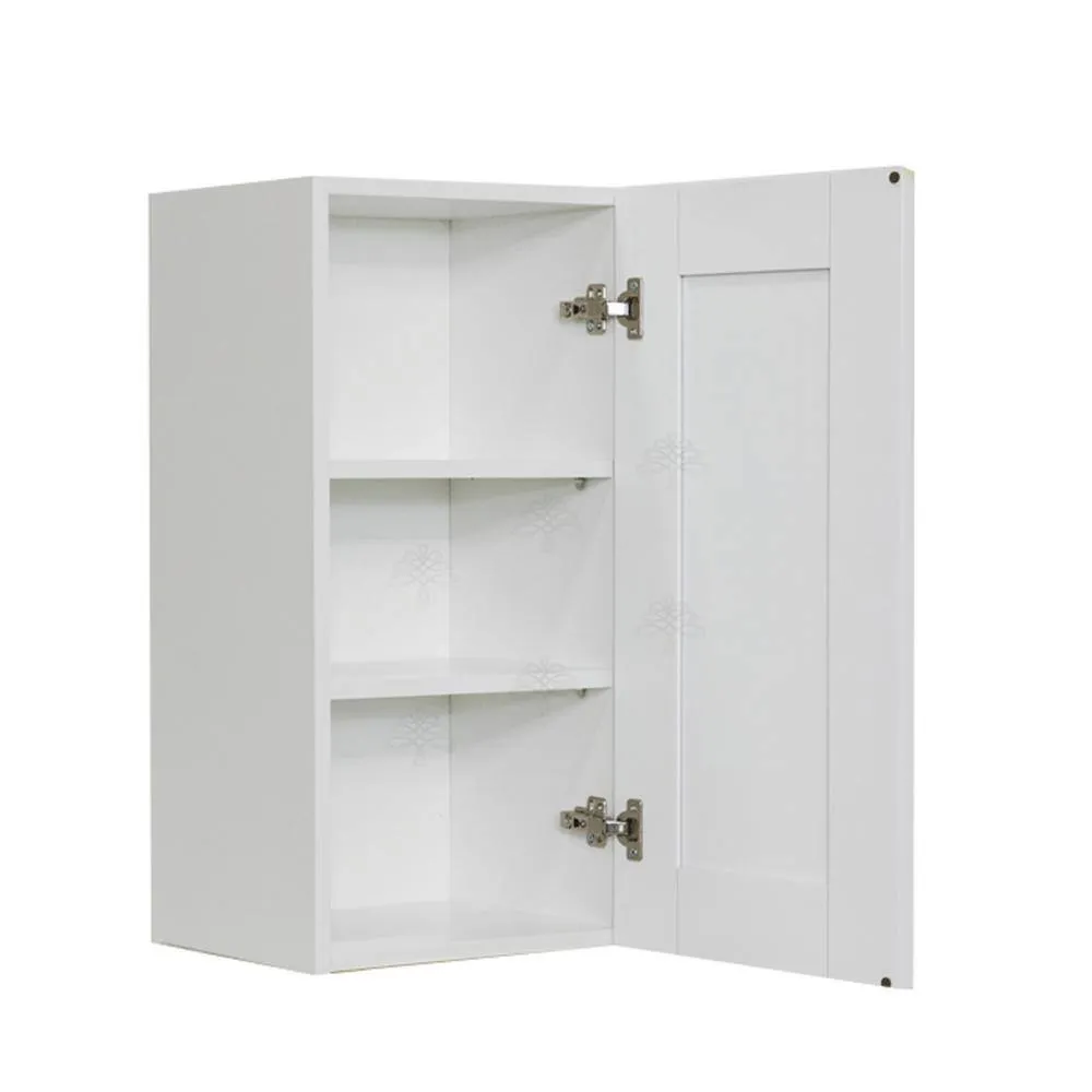 LIFEART CABINETRY Anchester Assembled 18x36x12 in. 1 Door Wall Cabinet with 2 Shelves in Classic White, photo 3 of 7