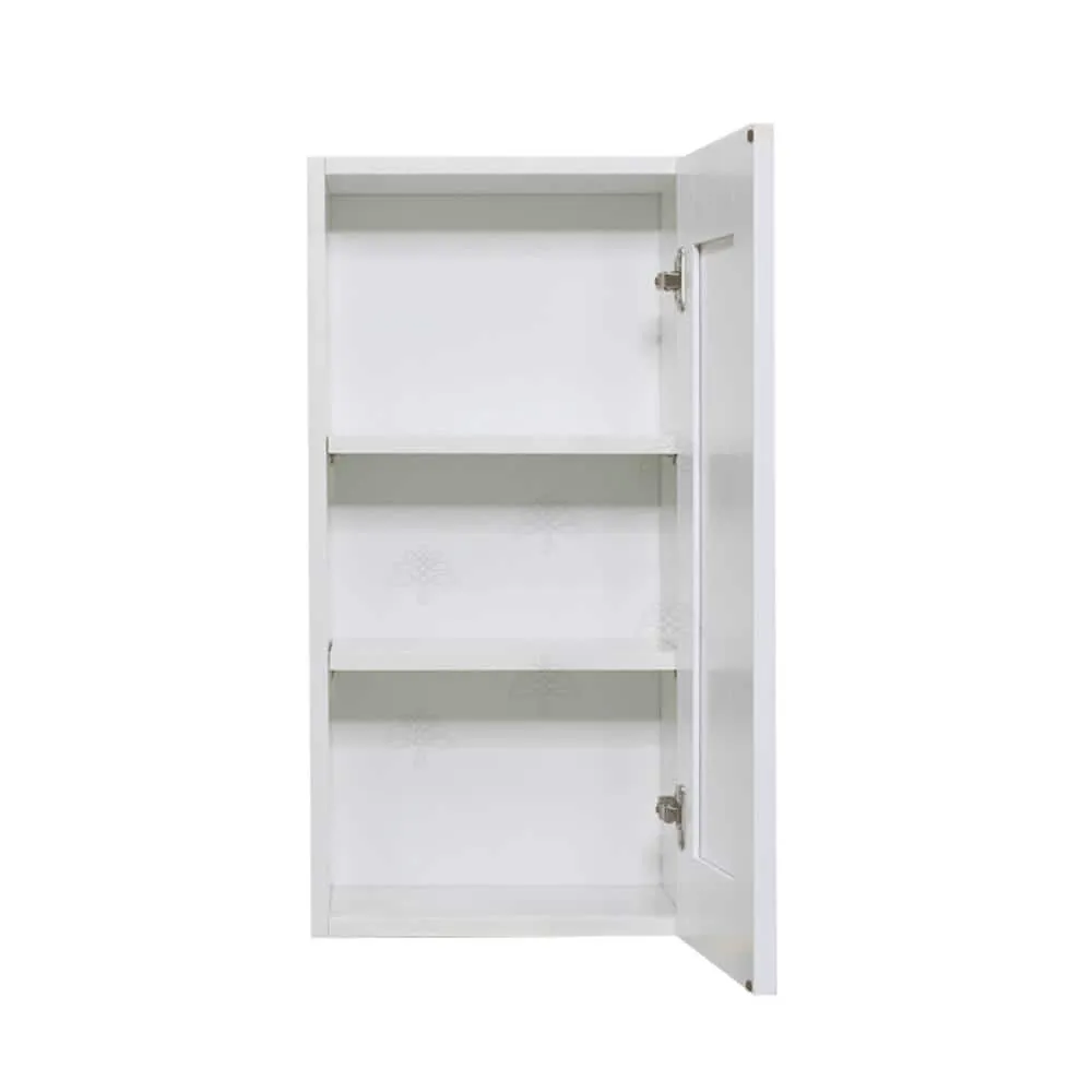 LIFEART CABINETRY Anchester Assembled 18x42x12 in. 1 Door Wall Cabinet with 3 Shelves in Classic White, photo 3 of 8