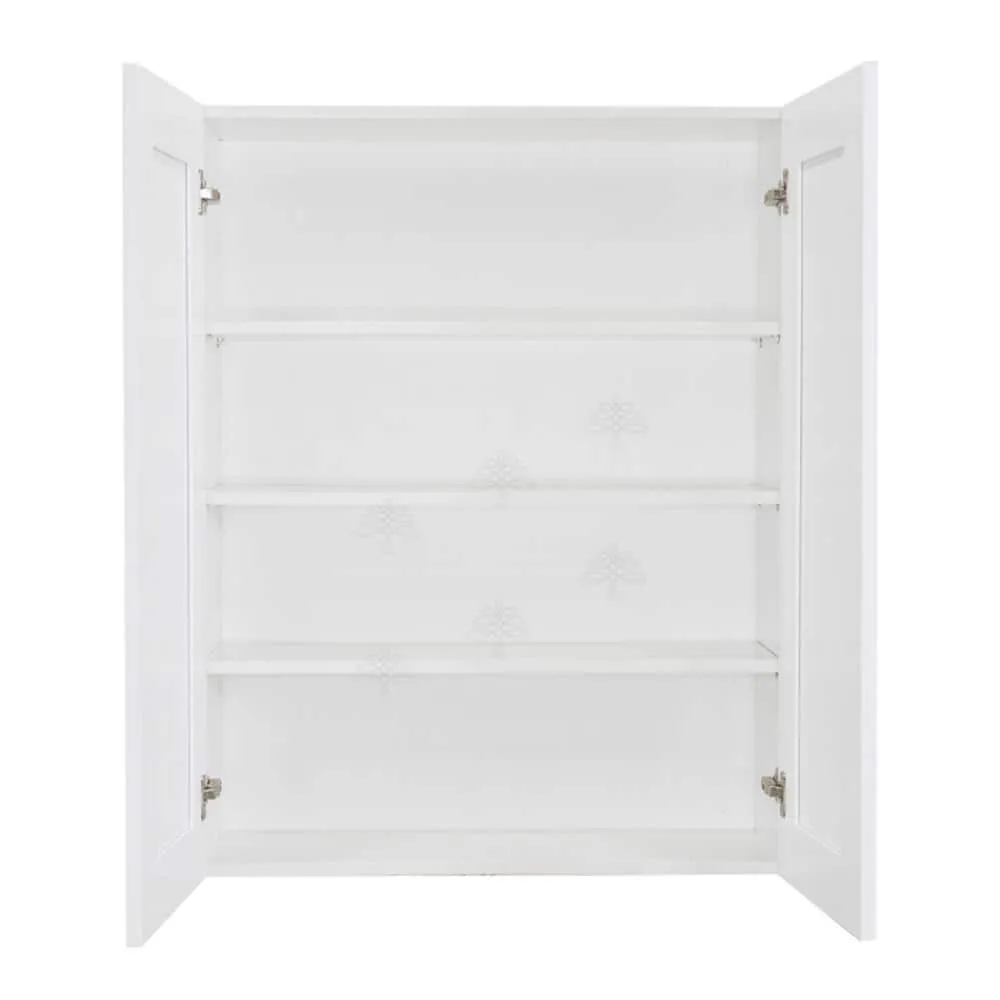 LIFEART CABINETRY Anchester Assembled 27x42x12 in. 2 Door Wall Cabinet with 3 Shelves in Classic White, photo 3 of 7