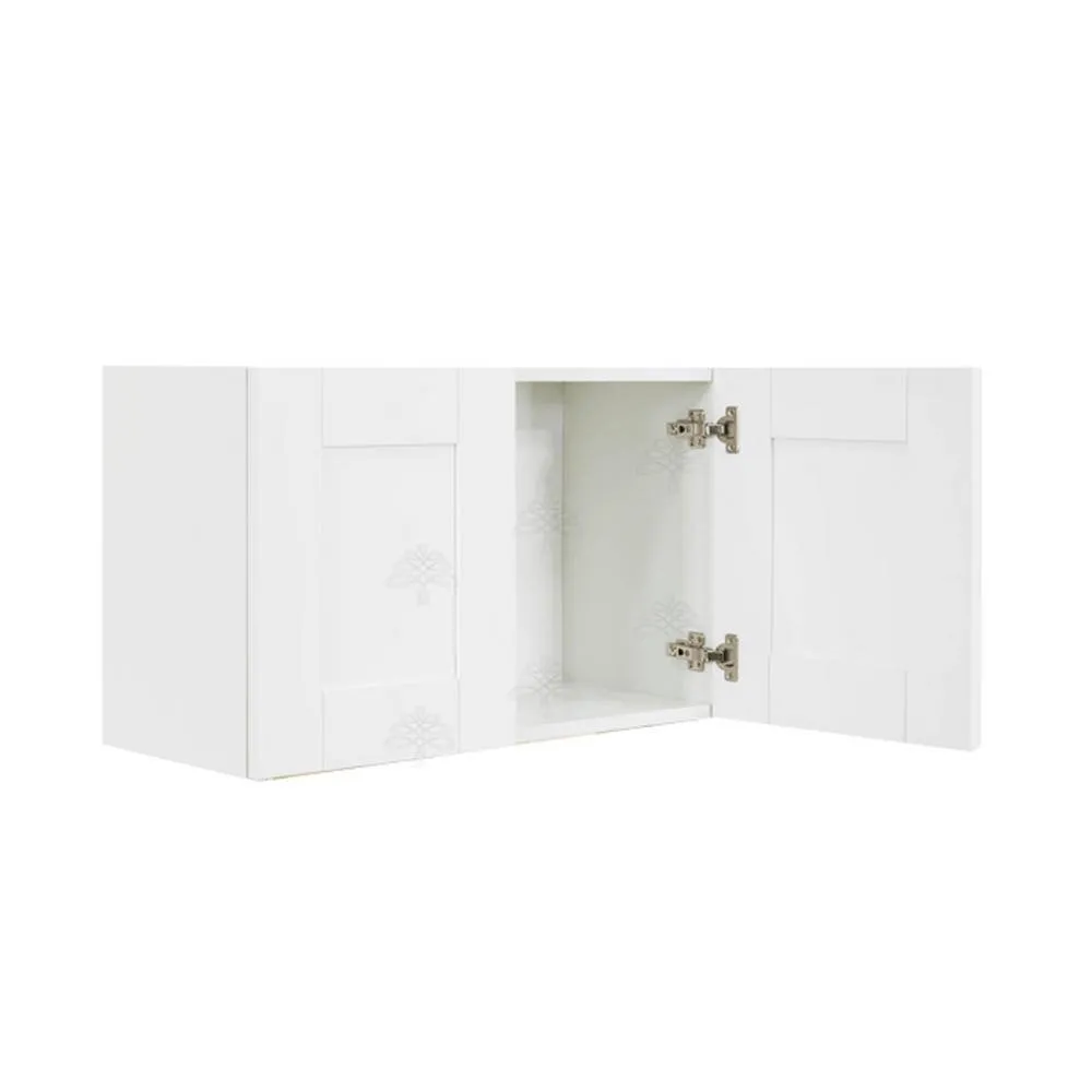 LIFEART CABINETRY Anchester Assembled 33x21x12 in. 2-Door Wall Cabinet with no Shelf in Classic White, photo 3 of 6