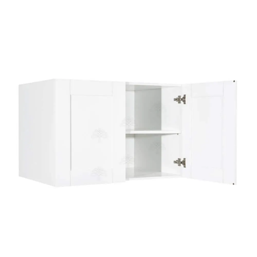 LIFEART CABINETRY Anchester Assembled 33 in. x 24 in. x 12 in. Wall Cabinet with 2-Doors 1-Shelf in White, photo 2 of 10