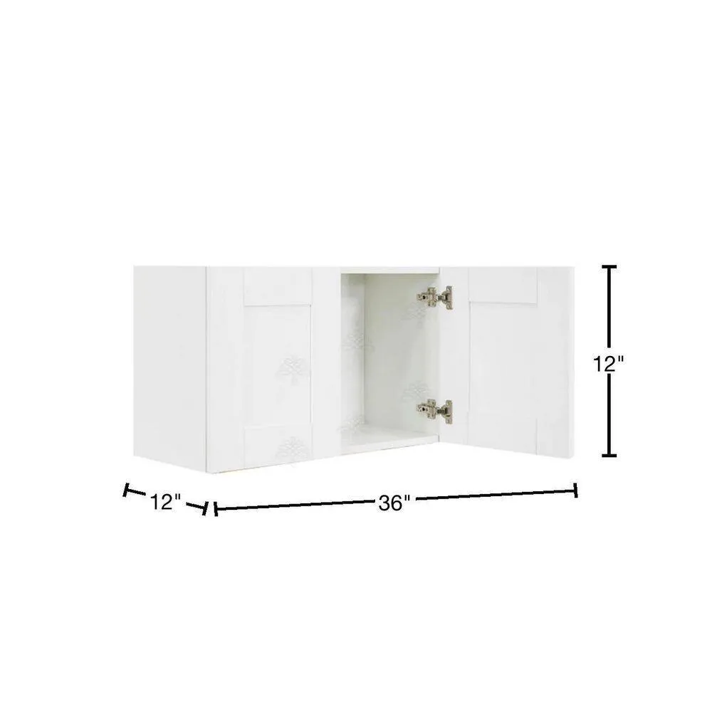 LIFEART CABINETRY Anchester Assembled 36x12x12 in. 2-Door Wall Cabinet with no Shelf in Classic White, photo 2 of 7