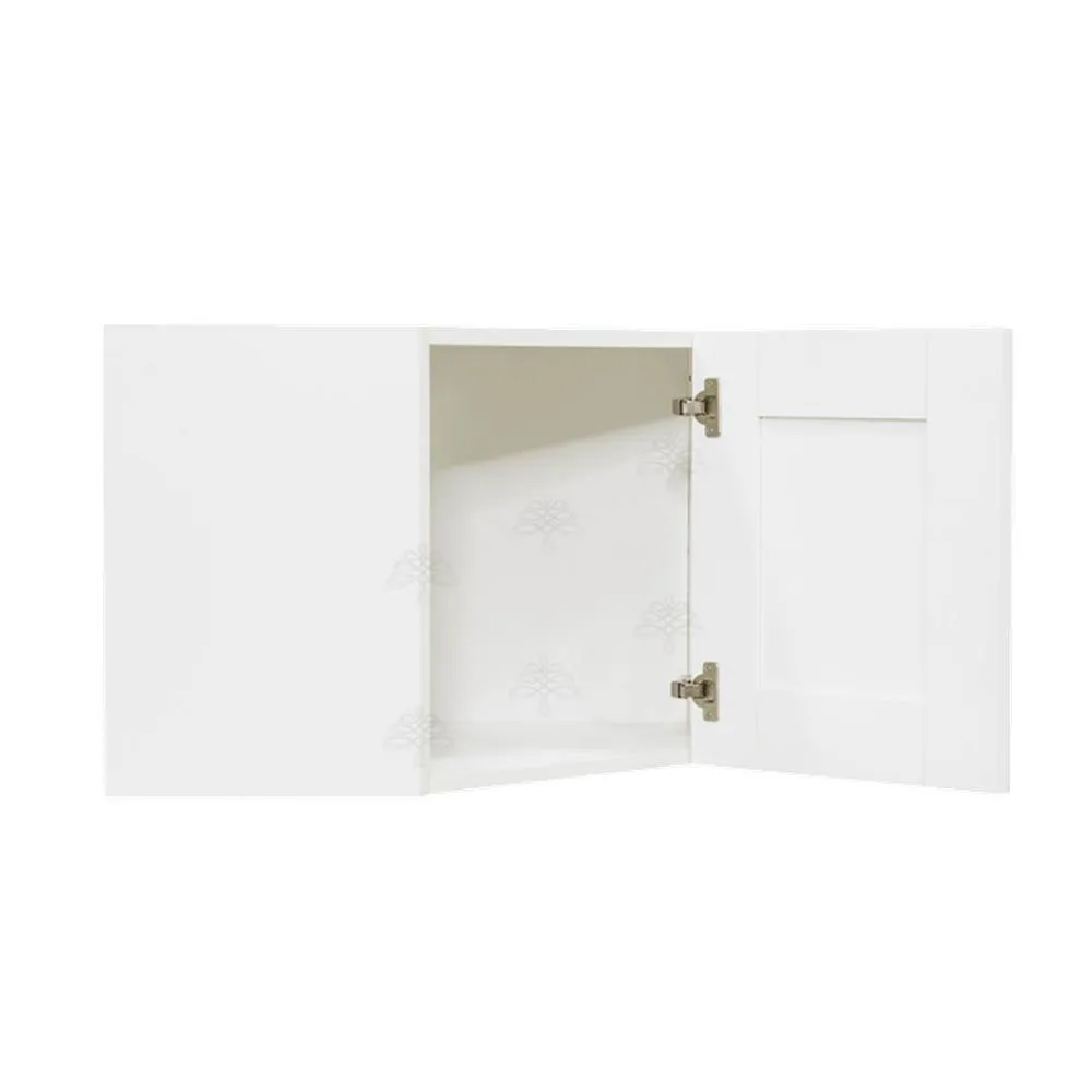 LIFEART CABINETRY Anchester Assembled 24 in. x 18 in. x 12 in. Wall Diagonal Cabinet with 1 Door in White, photo 4 of 11