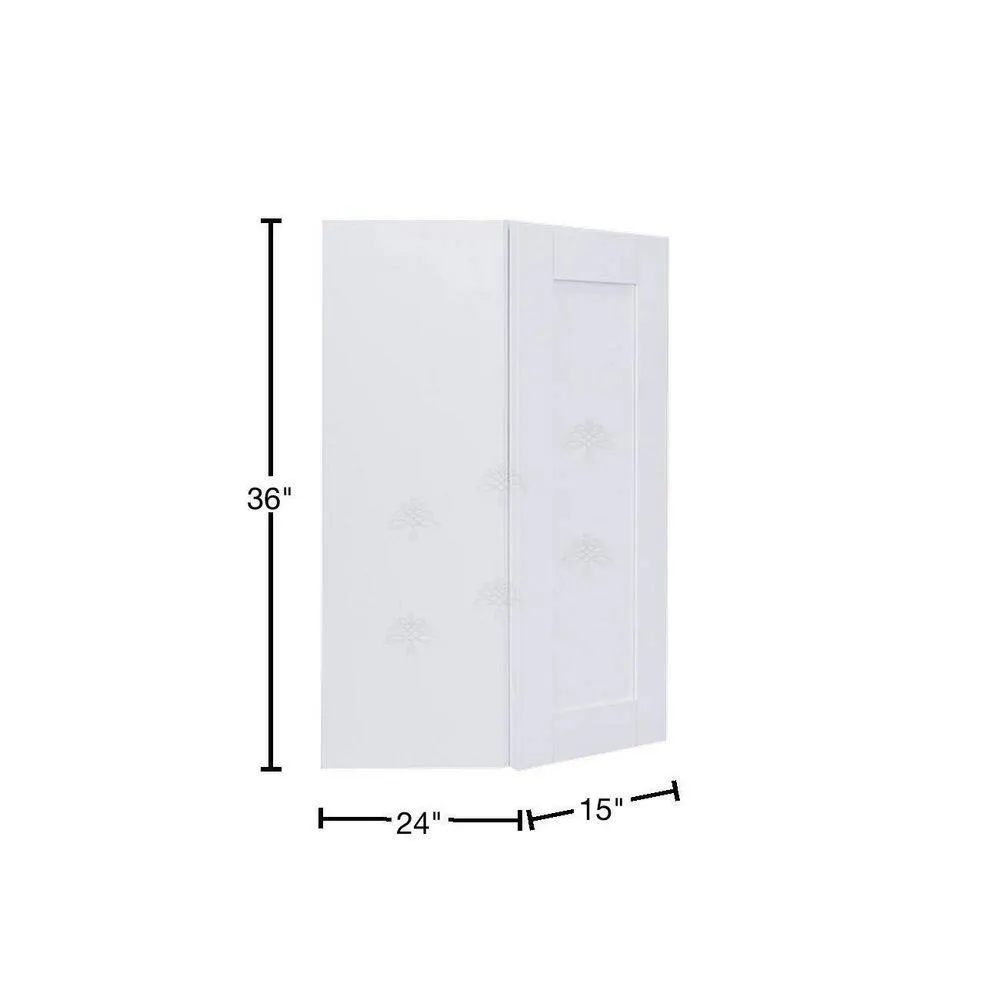LIFEART CABINETRY Anchester White Plywood Shaker Stock Assembled Wall Corner Kitchen Cabinet (24 in. W x 36 in. H x 15 in. D), photo 2 of 7