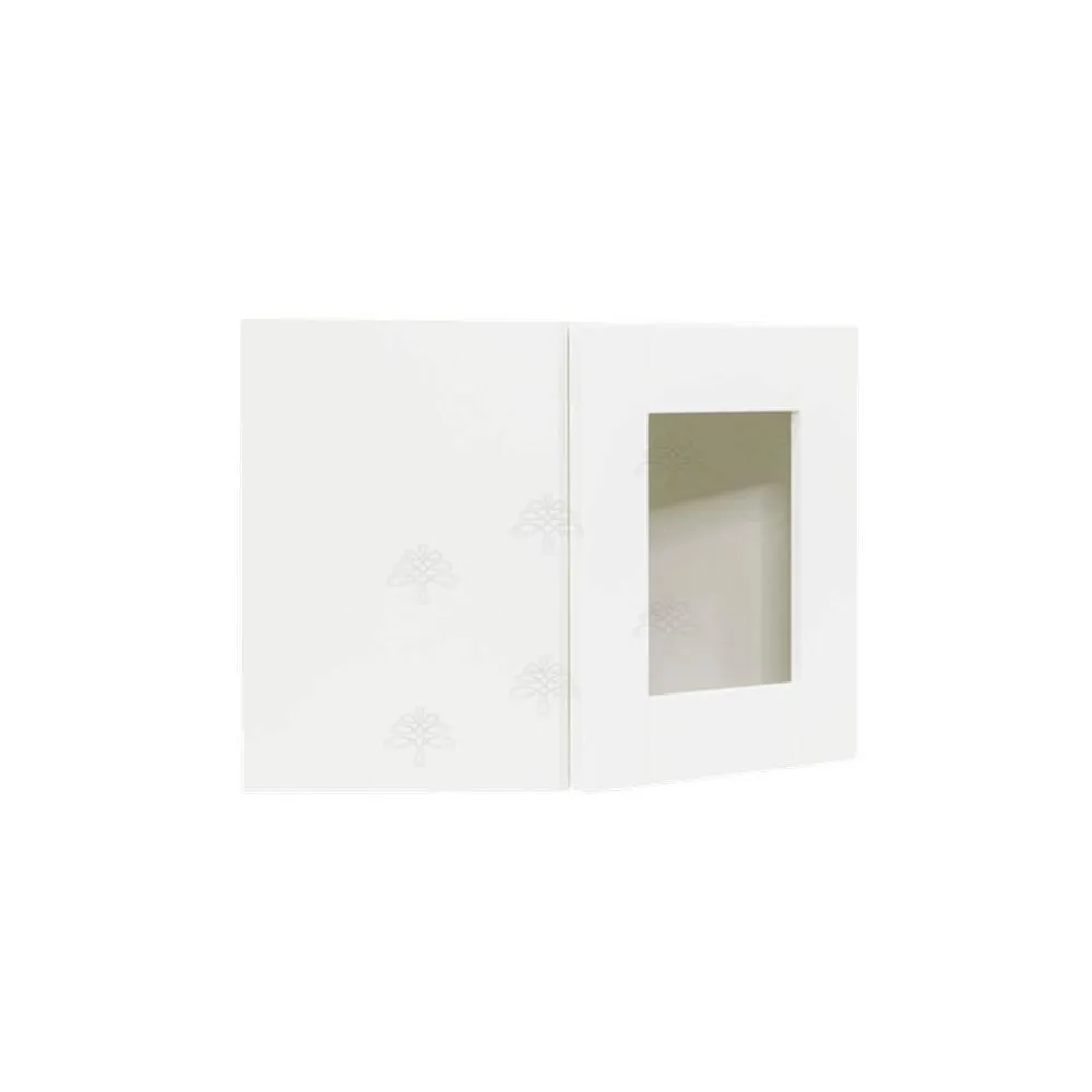 LIFEART CABINETRY Anchester Assembled 24 in. x 12 in. x 12 in. Wall Diagonal Mullion Door Cabinet with 1 Door in White, photo 3 of 12