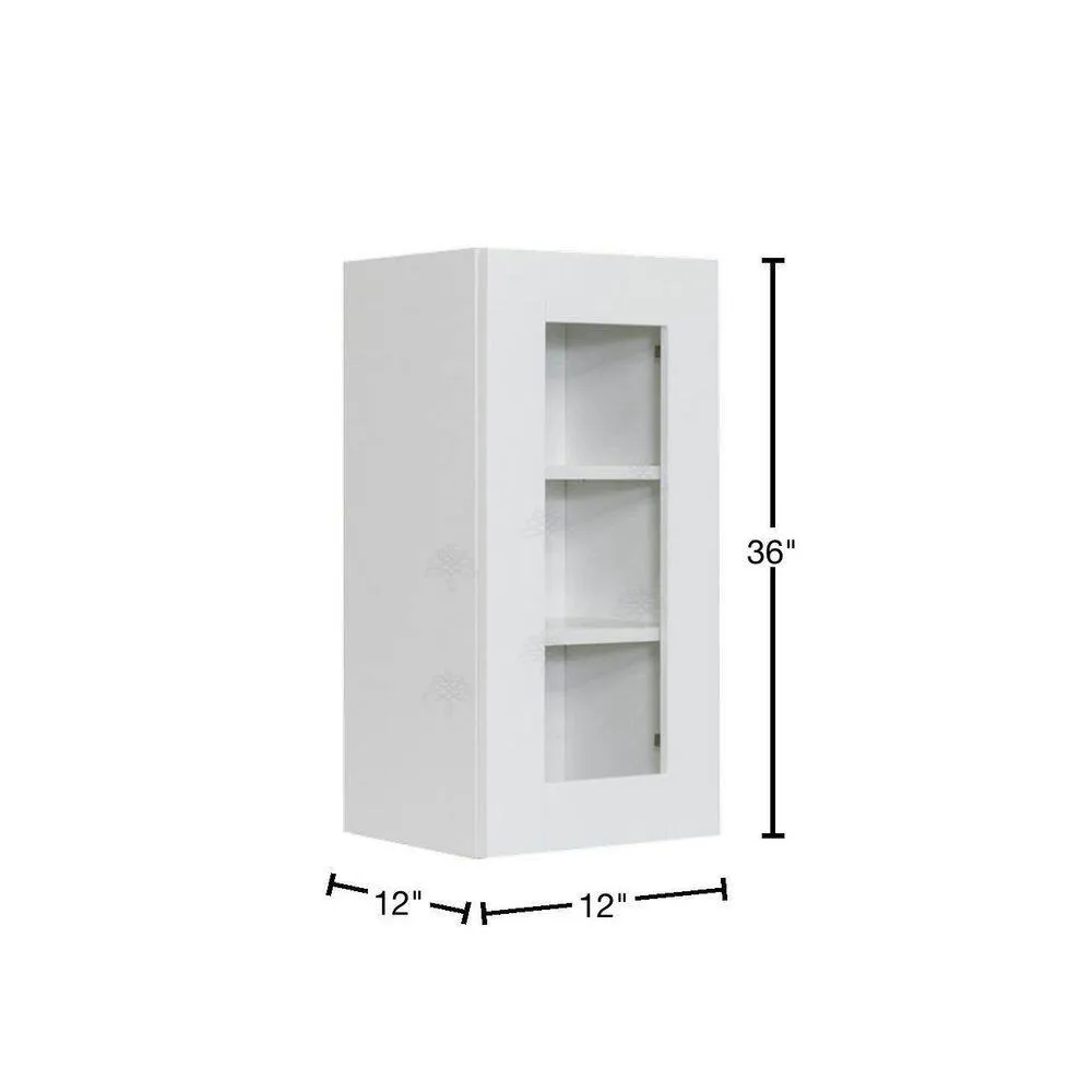 LIFEART CABINETRY Anchester Assembled 12 in. x 36 in. x 12 in. Wall Mullion Door Cabinet with 1-Door 2-Shelves in White, photo 3 of 11