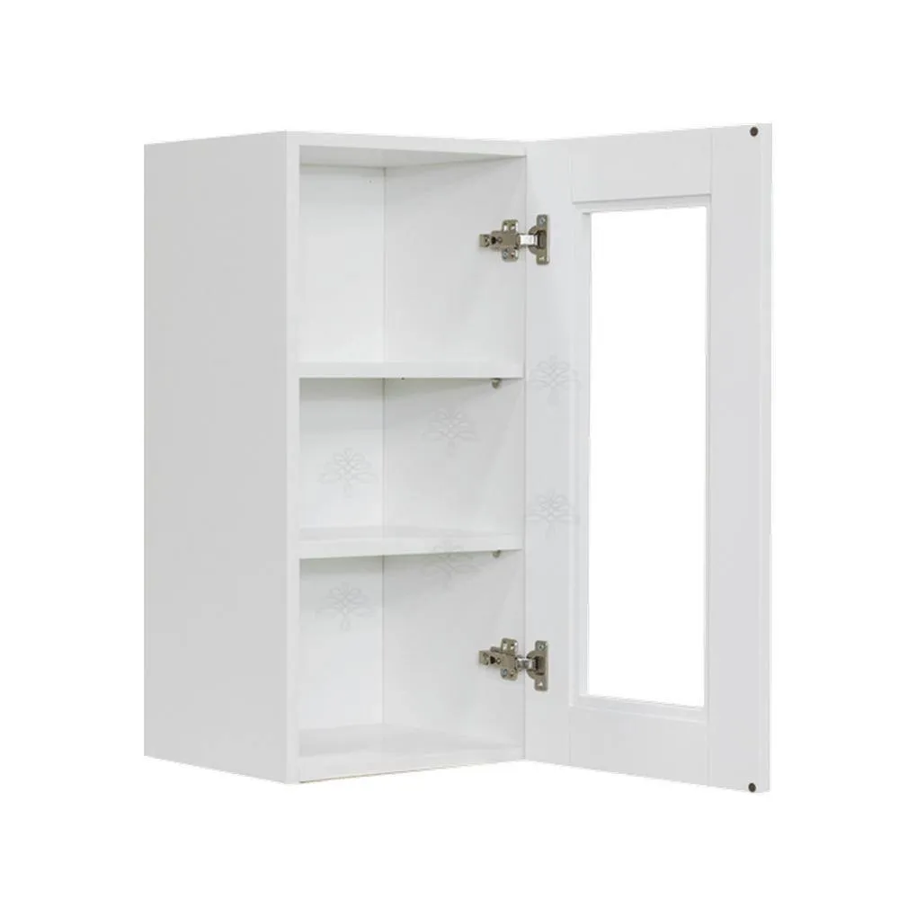 LIFEART CABINETRY Anchester Assembled 12 in. x 36 in. x 12 in. Wall Mullion Door Cabinet with 1-Door 2-Shelves in White, photo 4 of 11