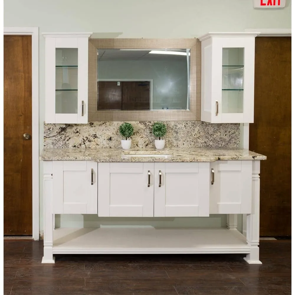 LIFEART CABINETRY Anchester Assembled 18 in. x 30 in. x 12 in. Wall Mullion Door Cabinet with 1-Door 2-Shelves in White, photo 9 of 12
