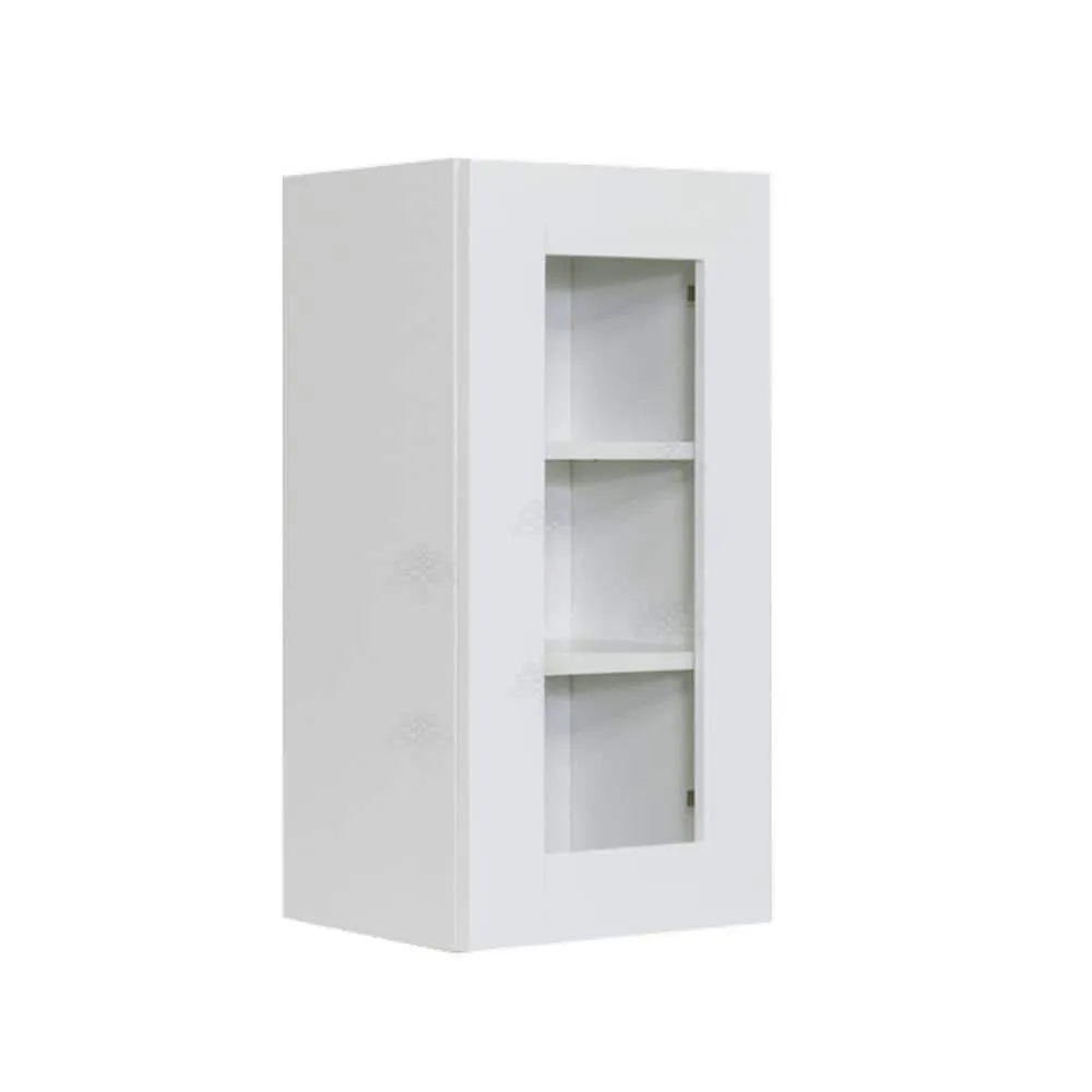 LIFEART CABINETRY Anchester Assembled 21 in. x 30 in. x 12 in. Wall Mullion Door Cabinet with 1-Door 2-Shelves in White, photo 2 of 11