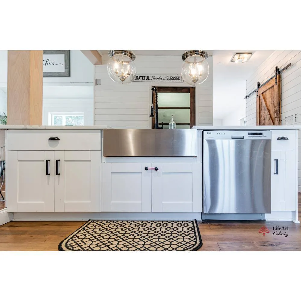 LIFEART CABINETRY Anchester Assembled 24 in. x 36 in. x 12 in. Wall Mullion Door Cabinet with 2-Doors 2-Shelves in White, photo 3 of 11