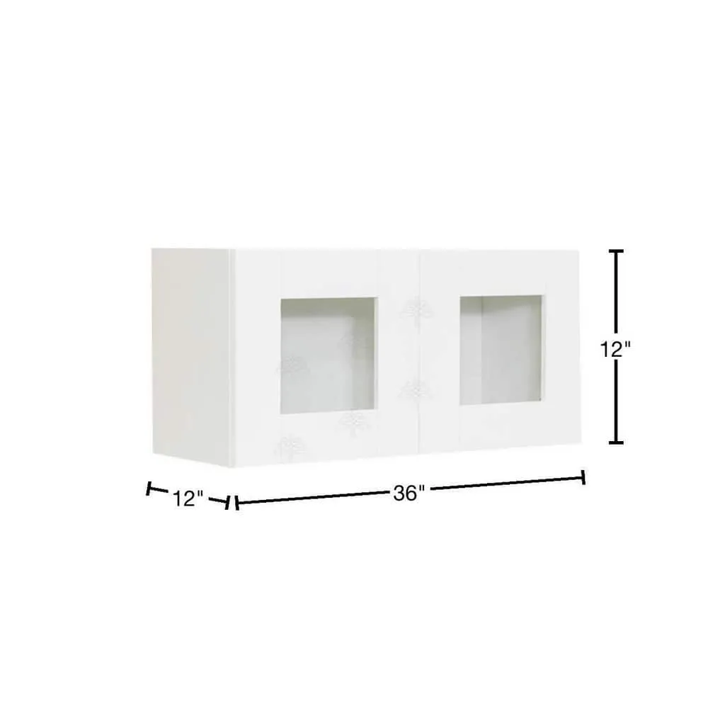 LIFEART CABINETRY Anchester Assembled 36 in. x 12 in. x 12 in. Wall Mullion Door Cabinet with 2-Doors in White, photo 3 of 11