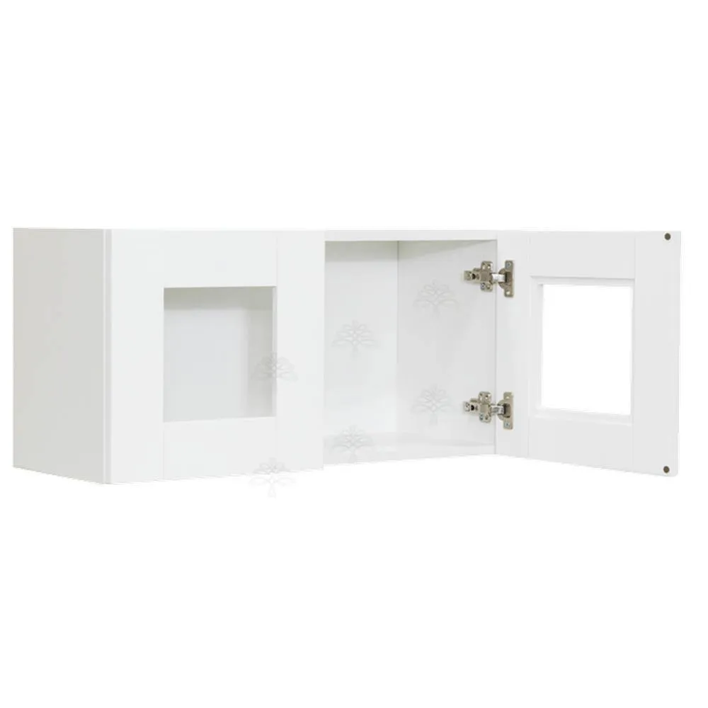LIFEART CABINETRY Anchester Assembled 36 in. x 12 in. x 12 in. Wall Mullion Door Cabinet with 2-Doors in White, photo 4 of 11