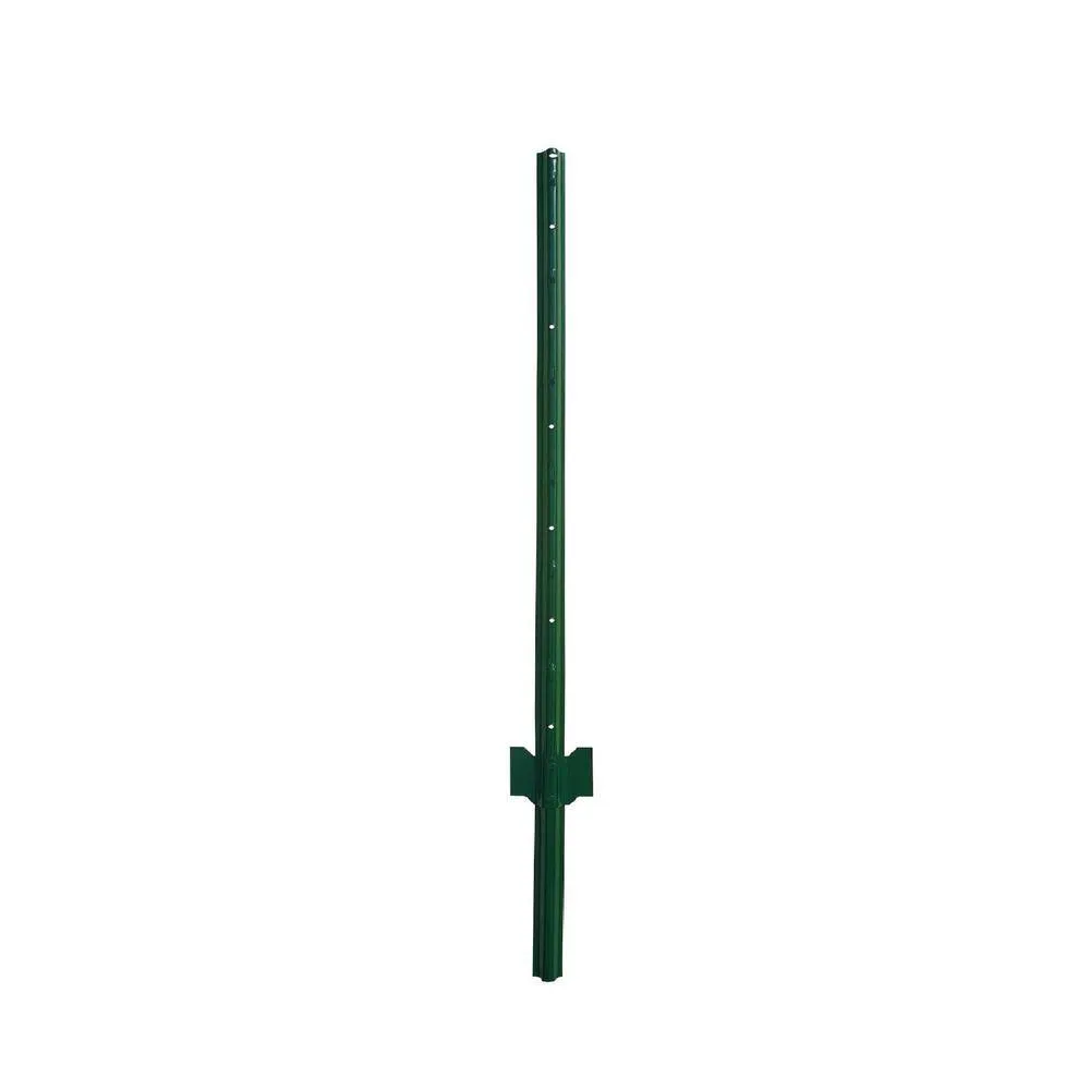 Angel Sar 48 in. x 1.2 in. x 1.2 in. Metal Fence Post U Post Green for Garden Wire Fence Steel Garden Post Sign Post (10-Pack), photo 3 of 7