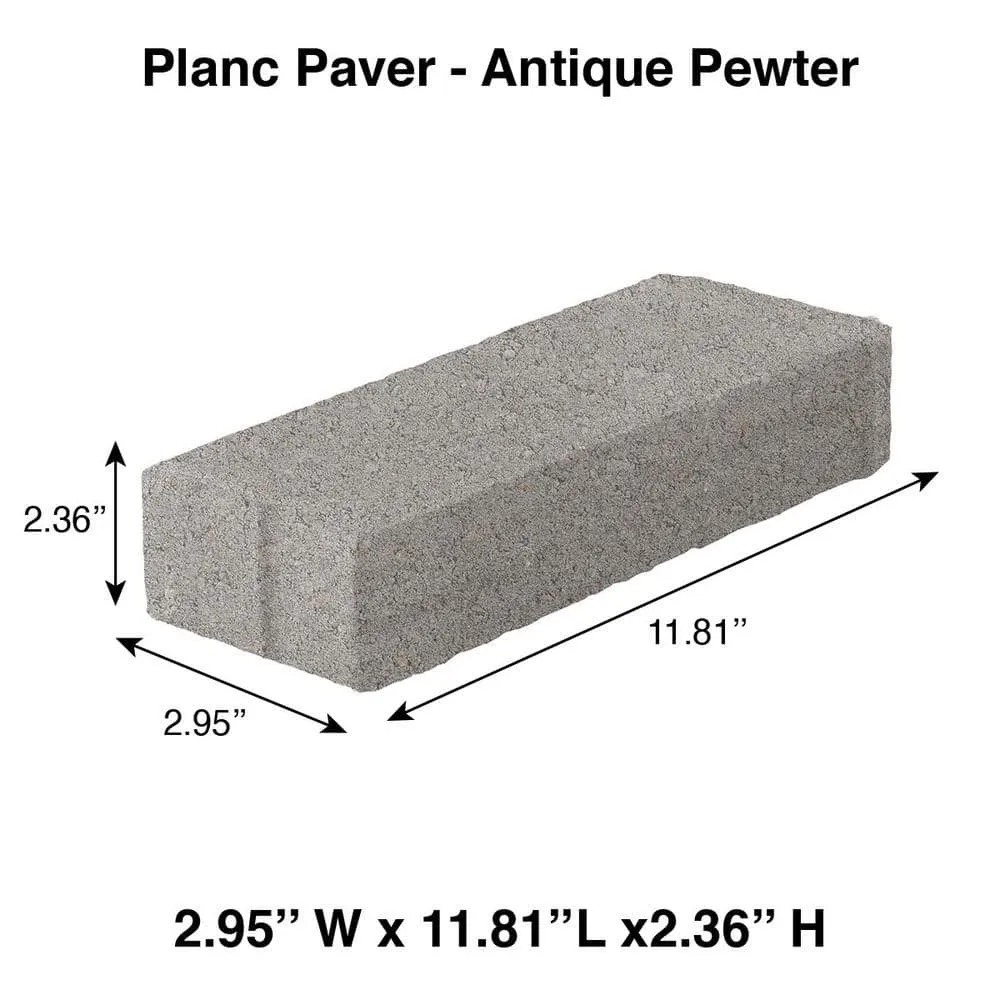 Pavestone Planc 11.8 in. L x 2.95 in. W x 2.36 in. H Antique Pewter Concrete Paver (440-Pieces/107 sq. ft./Pallet), photo 3 of 4