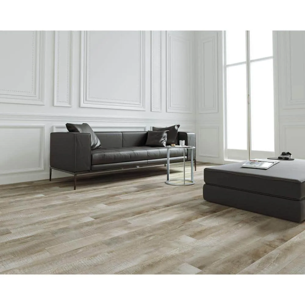 Montserrat Summa Antique Pearl 14 mm T x 7.75 in. W HDF Waterproof AC5 Click Lock Laminate Wood Flooring (23.09 sq. ft./case), photo 2 of 9