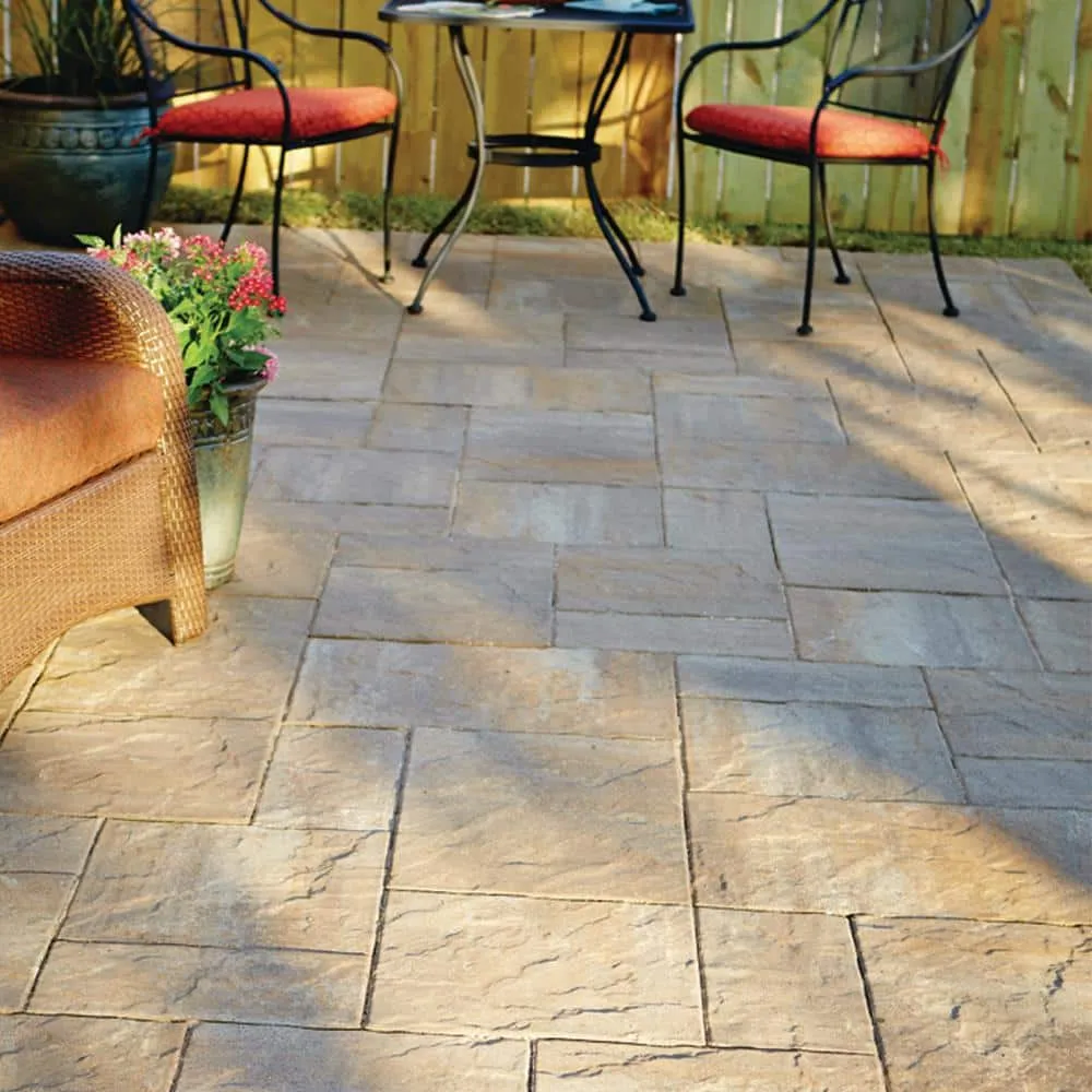 Pavestone Panorama Demi 3-pc 7.75 in. x 7.75 in. x 2.25 in. Antique Pewter Concrete Paver (240 Pcs. / 103 Sq. ft. / Pallet), photo 2 of 7