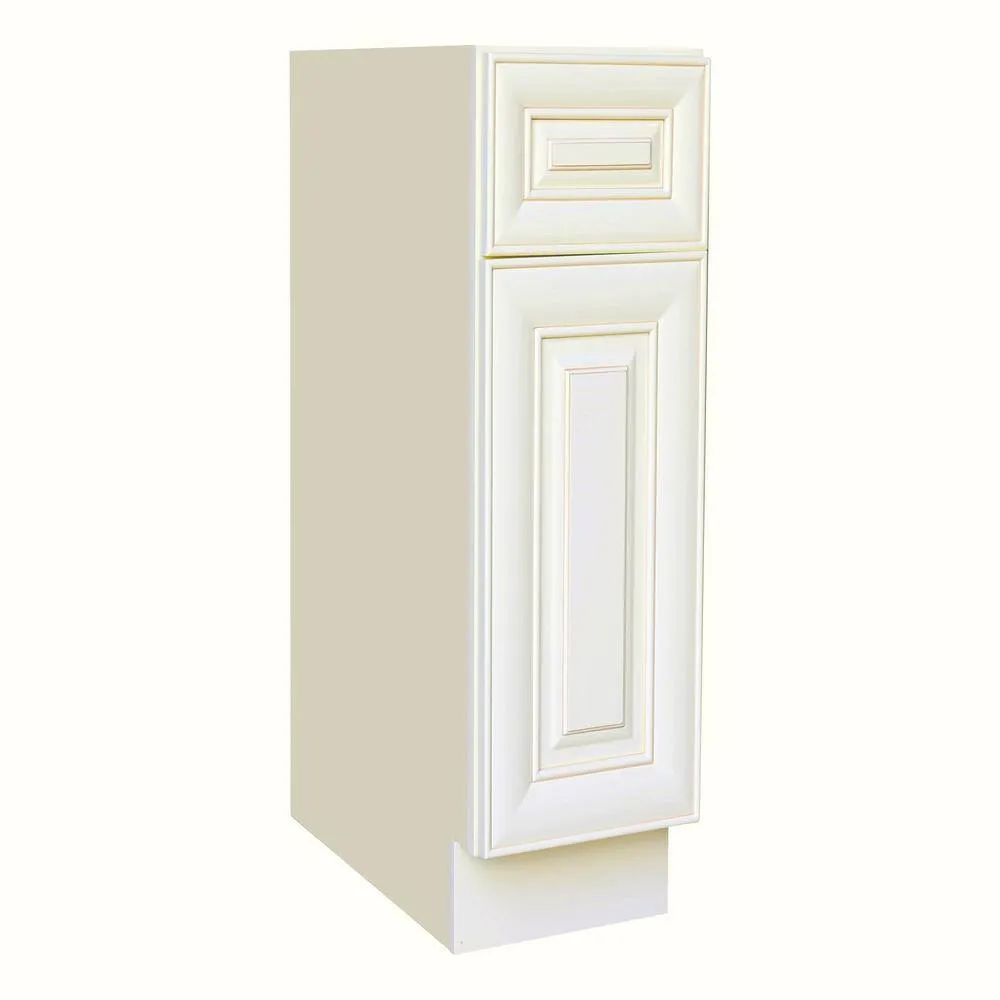 Plywell Ready to Assemble 12x34.5x24 in. Holden Base Cabinet with 1 Door and 1 Drawer in Antique White, photo 2 of 4