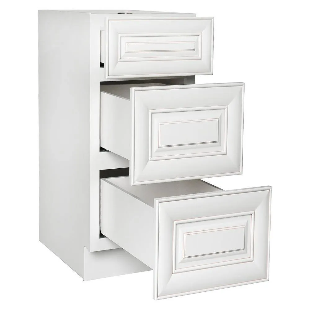 Plywell Ready to Assemble 27x34.5x24 in. Base Drawer with 1 Standard Drawer with 2 Deep Drawers in Antique White, photo 3 of 4