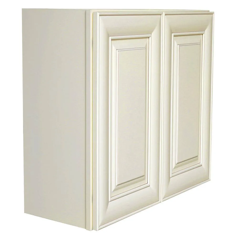 Plywell Ready to Assemble 36x18x12 in. High Double Door Wall Cabinet in Antique White, photo 2 of 4