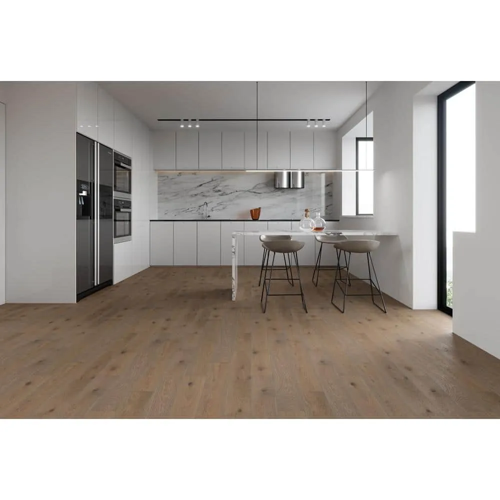 ACQUA FLOORS Arlet Oak 1/4 in. T x 5 in. W Click Lock Wire Brushed Engineered Hardwood Flooring (16.68 sq.ft./case), photo 4 of 7