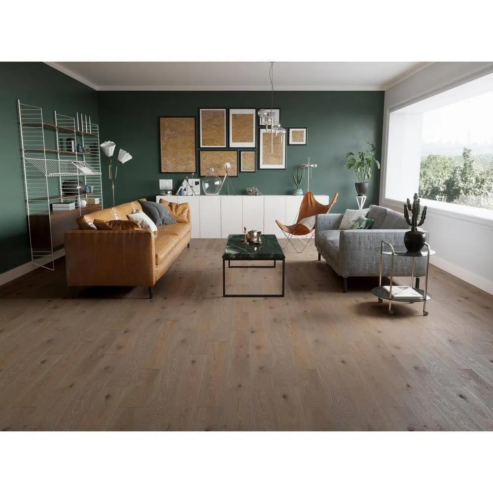 ACQUA FLOORS Arlet Oak 1/4 in. T x 5 in. W Click Lock Wire Brushed Engineered Hardwood Flooring (16.68 sq.ft./case), photo 6 of 7