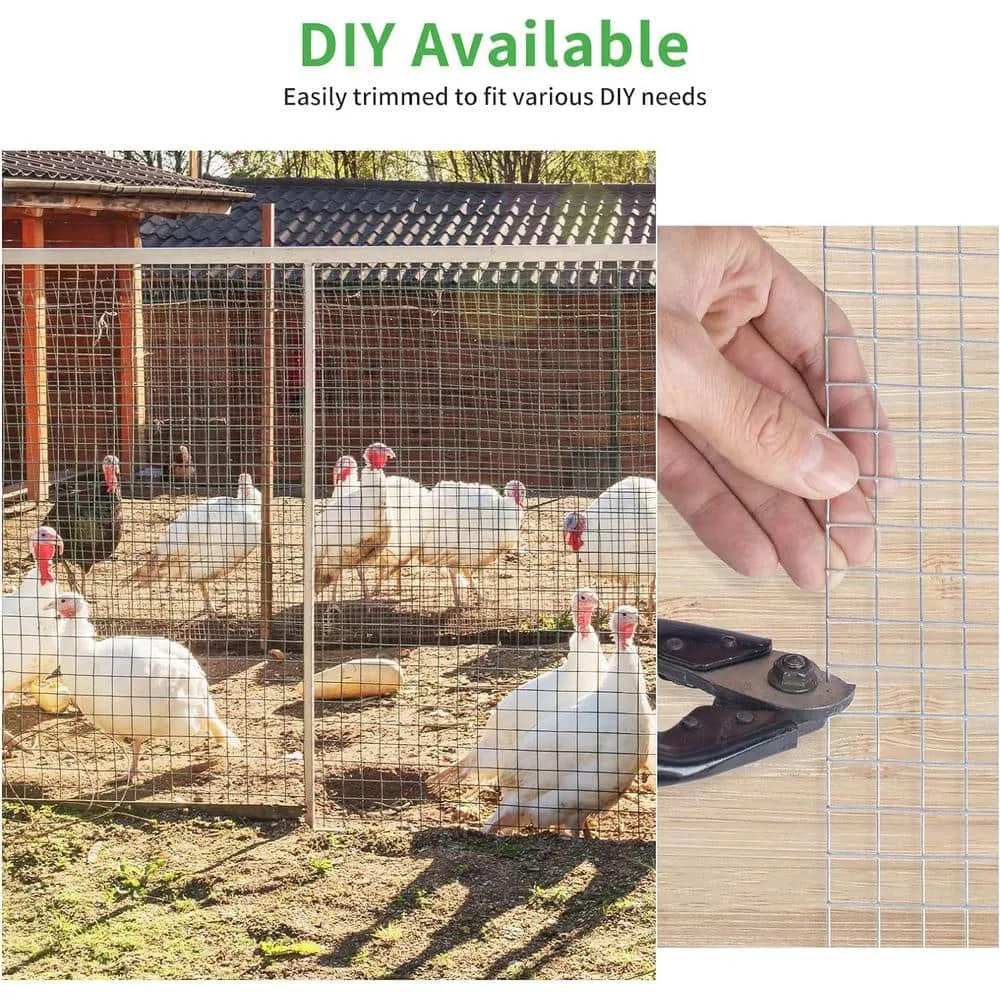 ATENGNES 48 in. x 100 ft. 19 Gauge Galvanized 1/2 in. Chicken Wire Hardware Cloth Fencing Netting Mesh Rolls Garden Rabbit Fence, photo 7 of 8