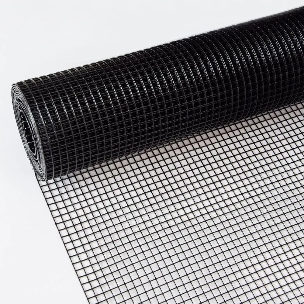 ATENGNES 36 in. x 50 ft. 19-Gauge 1/2 in. Black Vinyl Coated Hardware Cloth Welded Wire Fence Improvement and Chicken Coop, photo 4 of 10