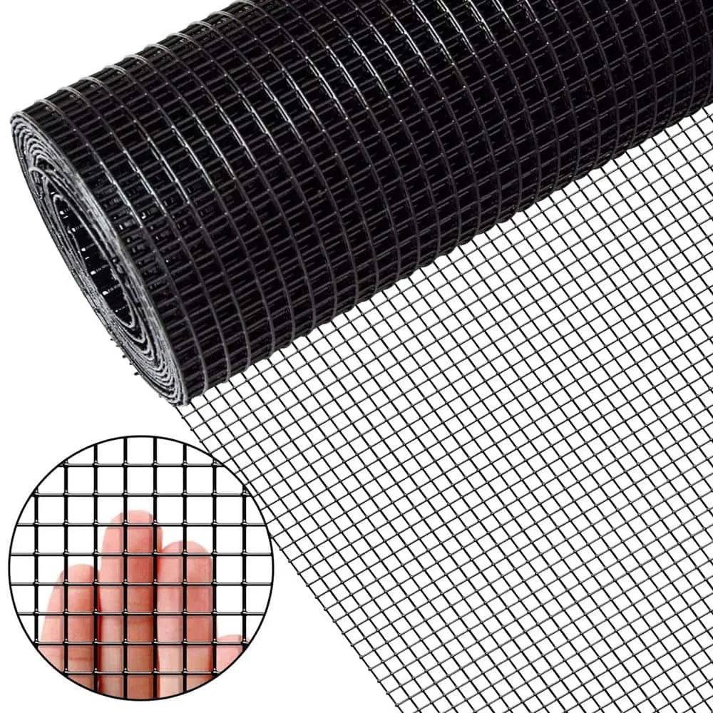 ATENGNES 36 in. x 50 ft. 19-Gauge 1/2 in. Black Vinyl Coated Hardware Cloth Welded Wire Fence Improvement and Chicken Coop, photo 2 of 10
