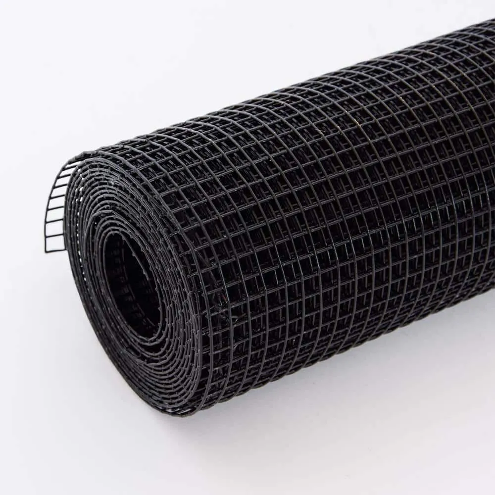 ATENGNES 48 in. x 50 ft. 19-Gauge 1/2 in. Black Vinyl Coated Hardware Cloth Welded Wire Fence Improvement and Chicken Coop, photo 3 of 9