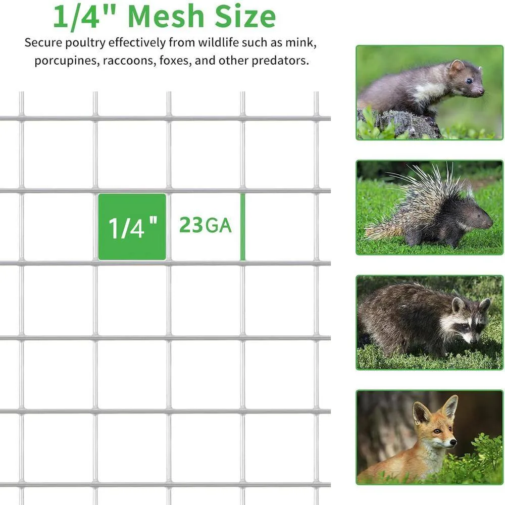 ATENGNES 48 in. x 100 ft. 23-Gauge Galvanized 1/4 in. Chicken Wire Hardware Cloth Fencing Netting Mesh Rolls Garden Rabbit Fence, photo 6 of 10