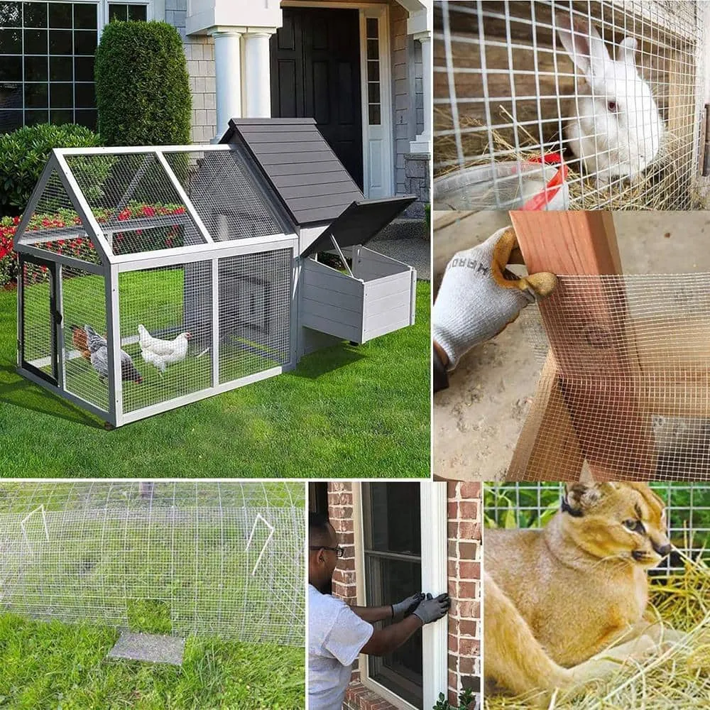 ATENGNES 48 in. x 100 ft. 23-Gauge Galvanized 1/4 in. Chicken Wire Hardware Cloth Fencing Netting Mesh Rolls Garden Rabbit Fence, photo 4 of 10