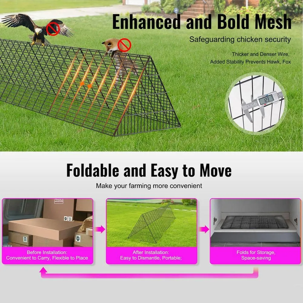 ATENGNES 118.1 in. x 28 in. x 24.2 in. Outside Portable Chicken Tunnels Fence Kit Suitable for Chickens, Ducks, Rabbits, photo 10 of 10