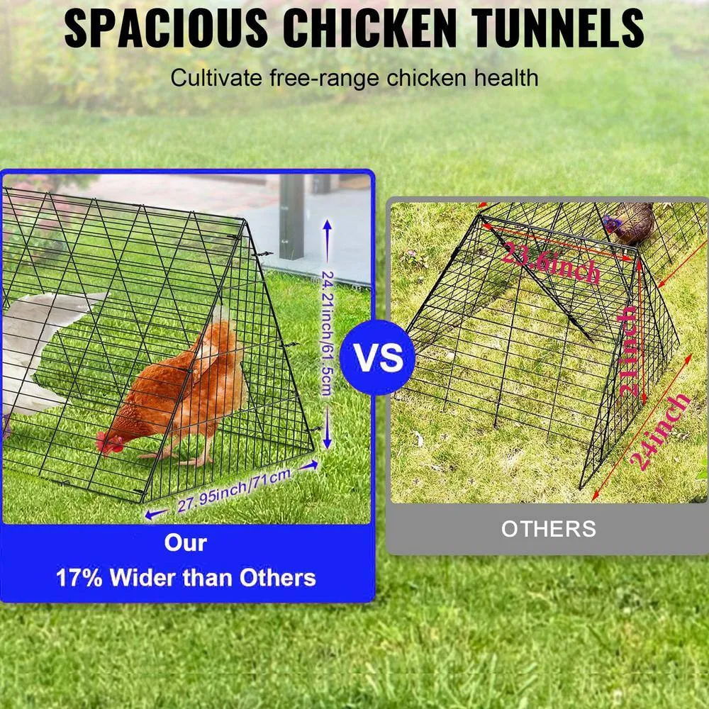 ATENGNES 157.5 in. x 39.4 in. x 24.2 in. Outside Portable Chicken Tunnels with Corner Frames Fence Kit for Ducks, Rabbits, photo 8 of 10