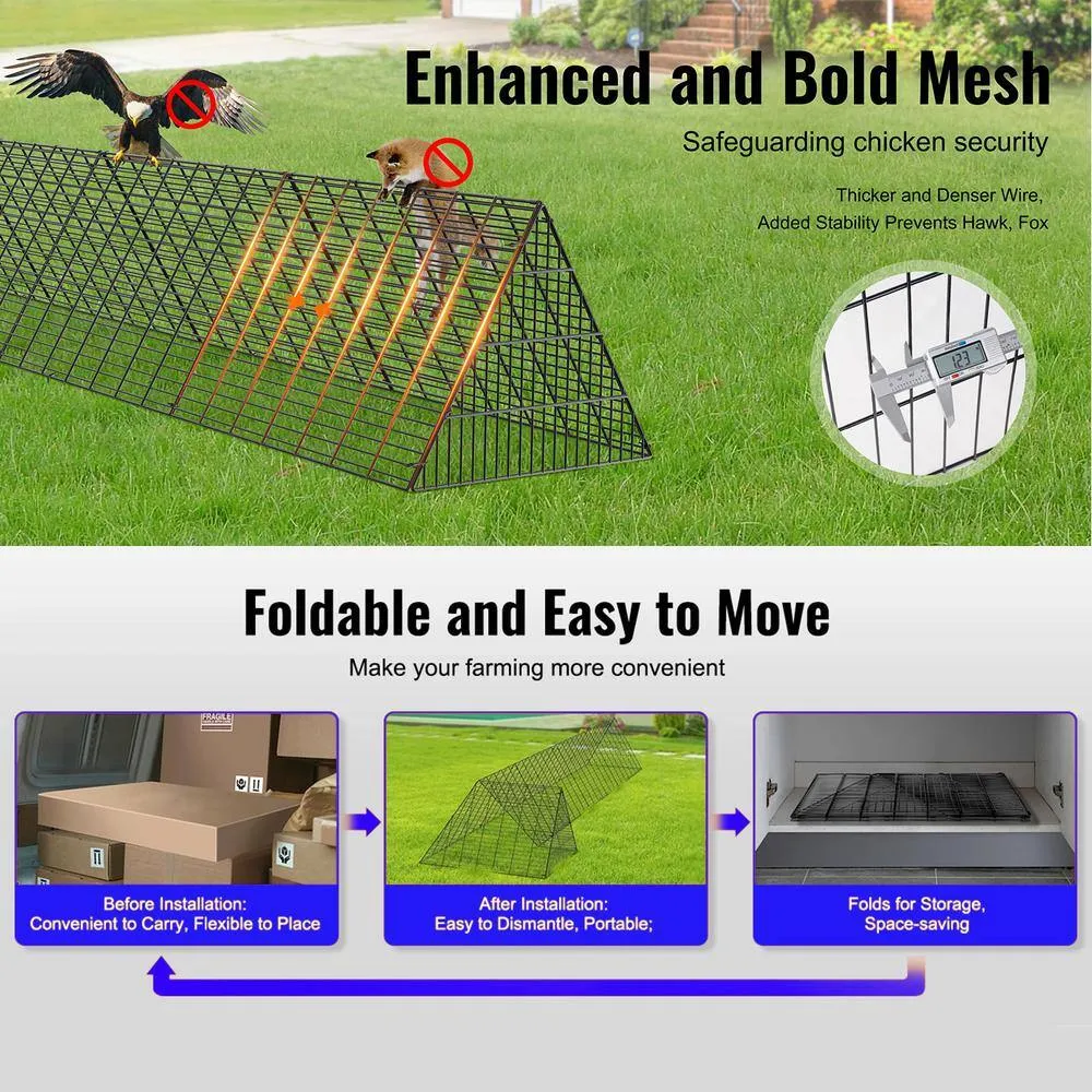 ATENGNES 157.5 in. x 39.4 in. x 24.2 in. Outside Portable Chicken Tunnels with Corner Frames Fence Kit for Ducks, Rabbits, photo 10 of 10