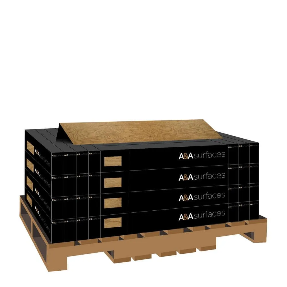 A&A Surfaces Woodridge Aurora Gold Oak .28 in. x 6.5 in. Waterproof Wire Brushed Engineered Hardwood Flooring (1040.16 sq.ft./pallet), photo 6 of 10