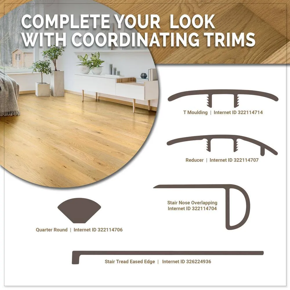 A&A Surfaces Woodridge Aurora Gold Oak 0.28 in. x 6.5 in. Waterproof Wire Brushed Engineered Hardwood Flooring (21.67 sq. ft./case), photo 9 of 9