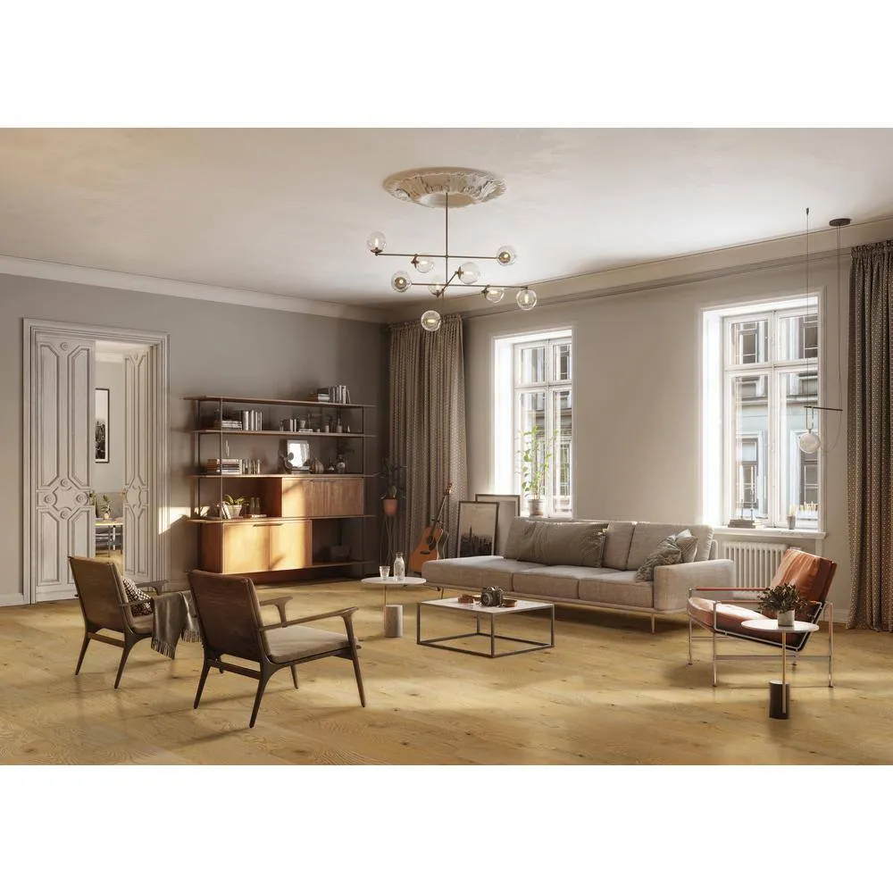 A&A Surfaces Woodridge Aurora Gold Oak 0.28 in. x 6.5 in. Waterproof Wire Brushed Engineered Hardwood Flooring (21.67 sq. ft./case), photo 3 of 9