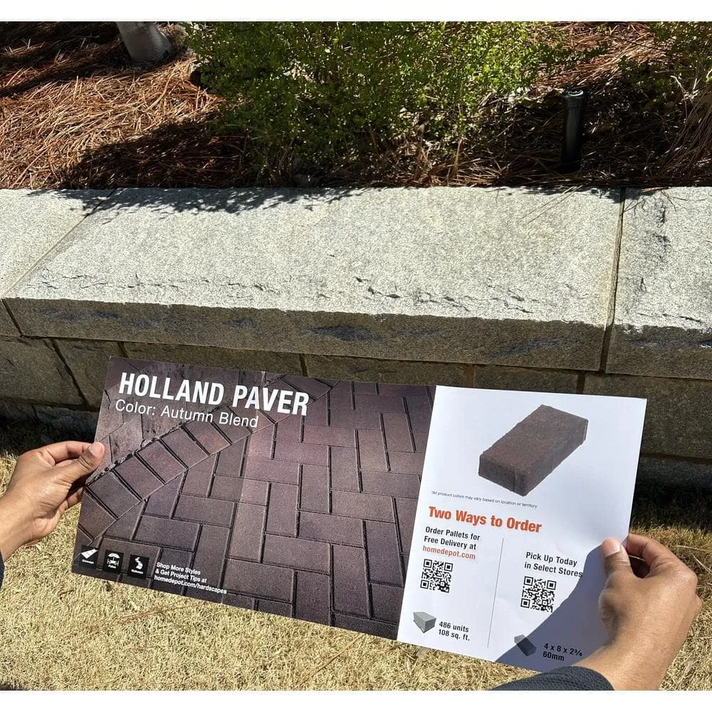 Oldcastle Paper Sample Only: 8 in. x 4 in. x 2.25 in. Autumn Blend Concrete Holland Paver Sample Board (1-Piece), photo 3 of 4