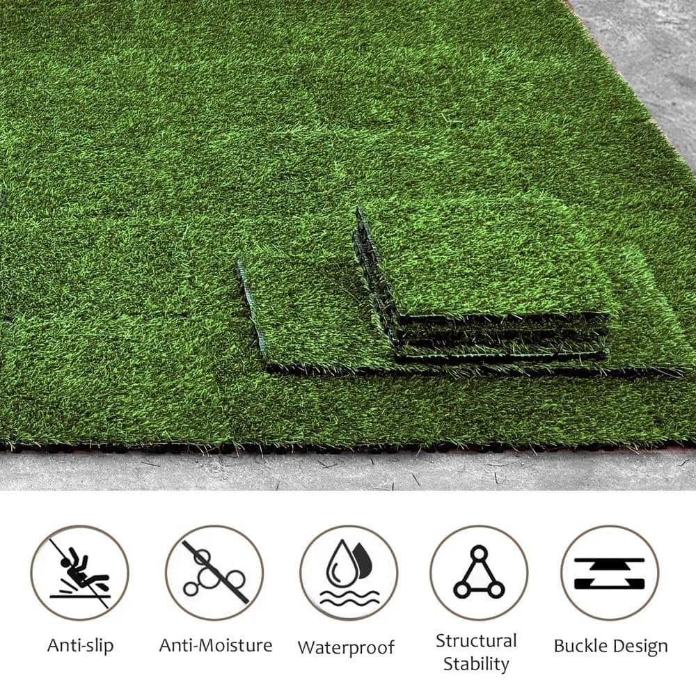 WRIGHTMASTER 0.98ft. x 0.98ft. Glass Deck PE and PP Composite Interlocking Deck Tile in Autumn Grass (33.5 sq. ft. Per Box), photo 4 of 6