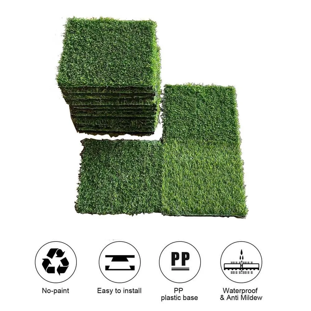 WRIGHTMASTER 0.98ft. x 0.98ft. Glass Deck PE and PP Composite Interlocking Deck Tile in Autumn Grass (33.5 sq. ft. Per Box), photo 3 of 6