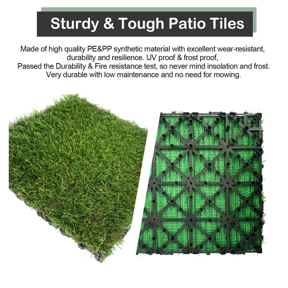 WRIGHTMASTER 0.98ft. x 0.98ft. Glass Deck PE and PP Composite Interlocking Deck Tile in Autumn Grass (33.5 sq. ft. Per Box), photo 2 of 6