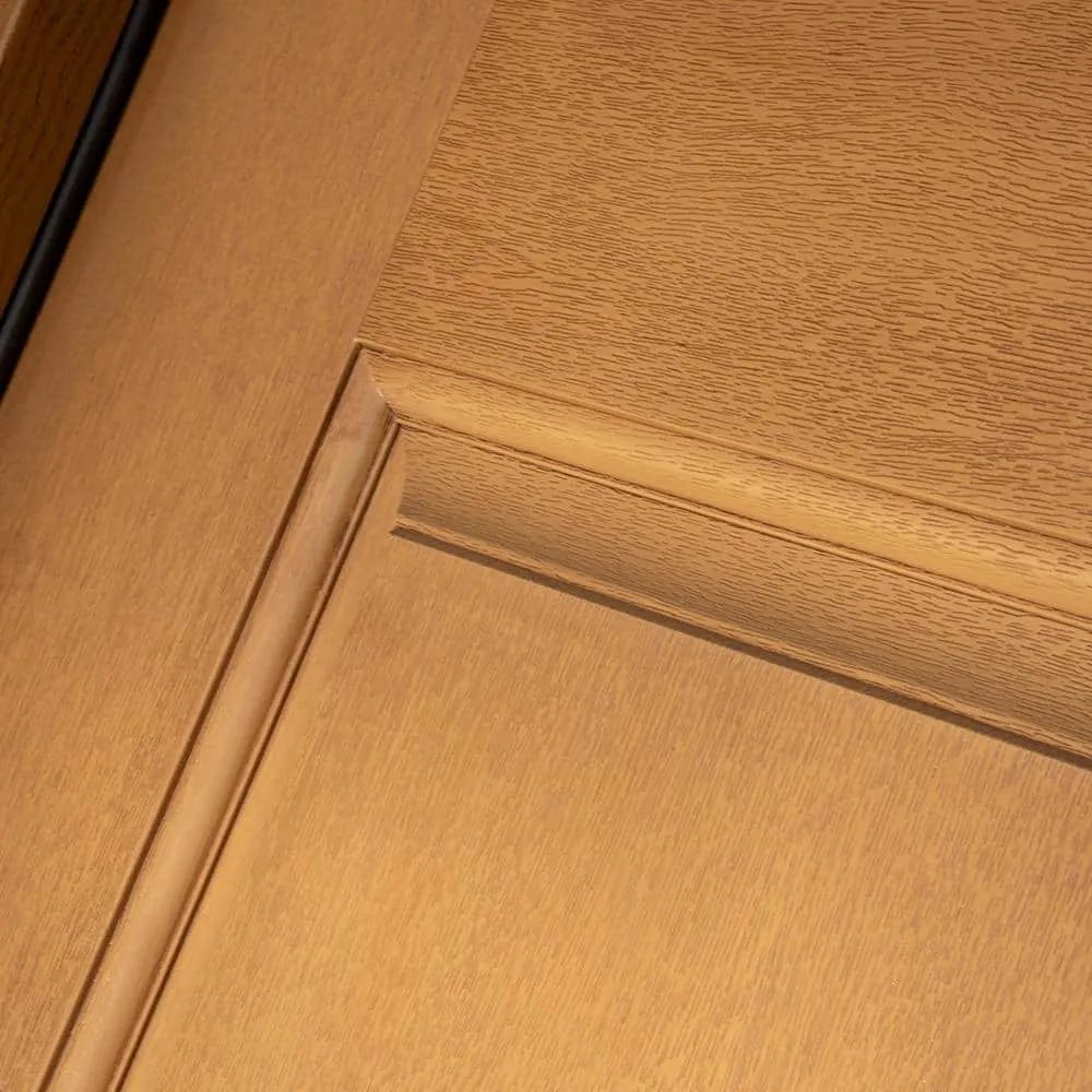 Steves & Sons Regency 36 in. x 80 in. 3/4-6-Lite Clear Glass RHIS Autumn Wheat Stain Mahogany Fiberglass Prehung Front Door, photo 5 of 9