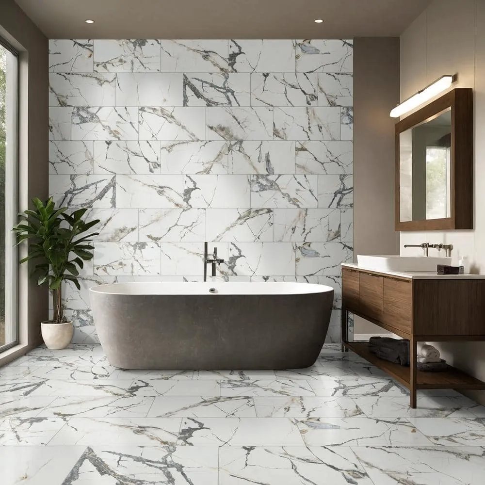 MSI Avalon 12 in. x 24 in. Matte Porcelain Marble Look Floor and Wall Tile (16 sq. ft./Case), photo 2 of 2