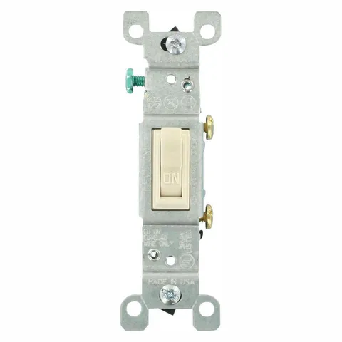 15 Amp Single-Pole Toggle Switch, Light Almond (10-Pack)