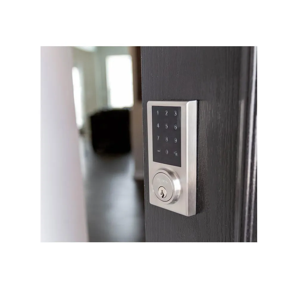 Polished Chrome Touchscreen Z-Wave Smartlock Single Cylinder Deadbolt, photo 2 of 3