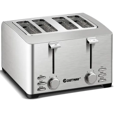 4-Slice Stainless Steel Extra-Wide Slot Toaster with Warming Rack