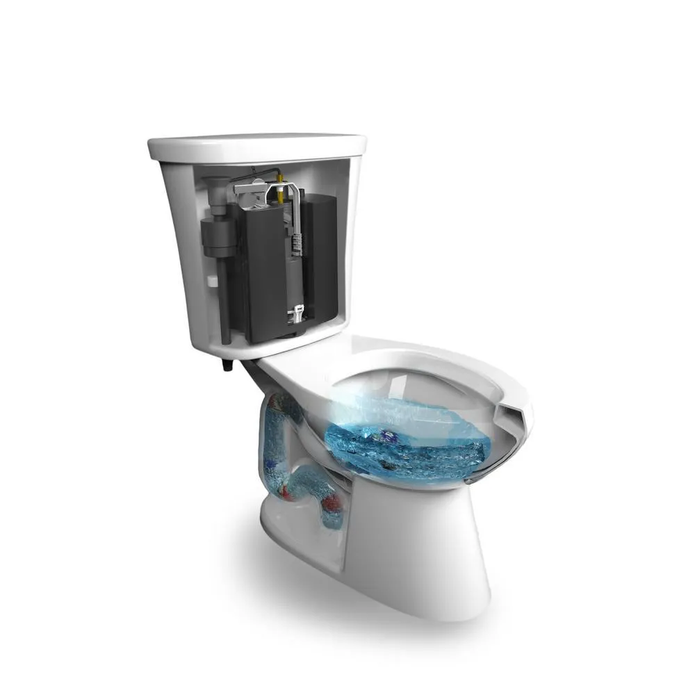 Power Flush 2-Piece 1.28 GPF Single Flush Elongated Toilet in White with Slow-Close Seat Included (3-Pack), photo 7 of 12